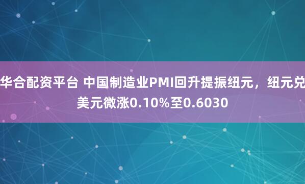 华合配资平台 中国制造业PMI回升提振纽元，纽元兑美元微涨0.10%至0.6030